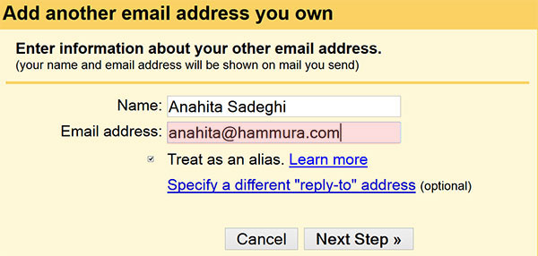 اضافه کردن آدرس ایمیل جدید به آدرس ایمیل‌ها